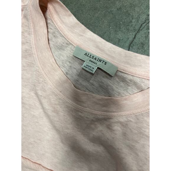 AllSaints Duma Pleated Shift Dress size small in pink - Picture 4 of 5